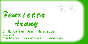 henrietta arany business card